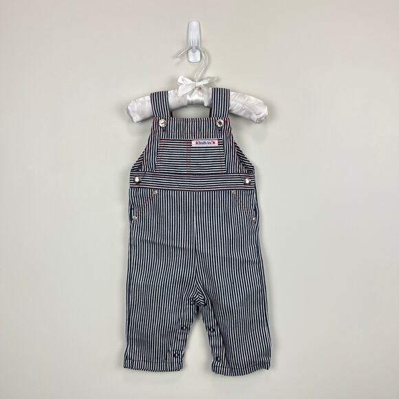 Vintage Healthtex Striped Overalls 9 Months USA - Picture 1 of 6
